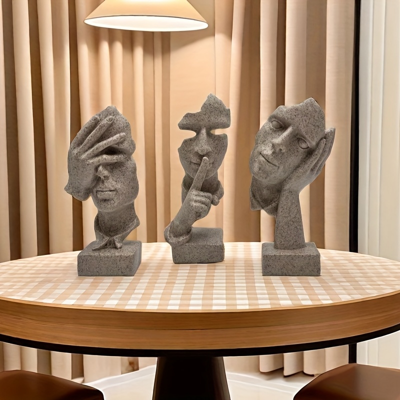 3pcs spring new abstract art wine cabinet decoration     living room tv cabinet office   sculpture valentines day gift decoration details 0