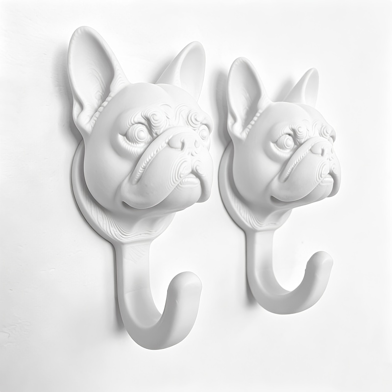 TEMU 2pcs French Bulldog-shaped Wall Hook Set - , For Towels, Keys, Hats, And Pet Leashes - A Must-have Home Organization Item. Halloween And New