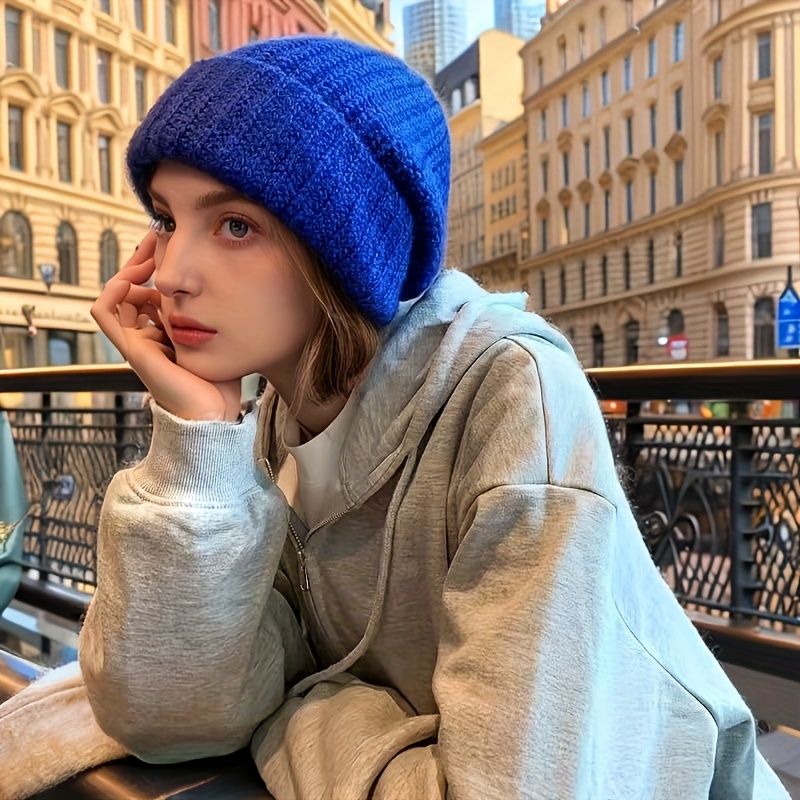 2025 new women's winter beanie elastic breathable slouchy Temu