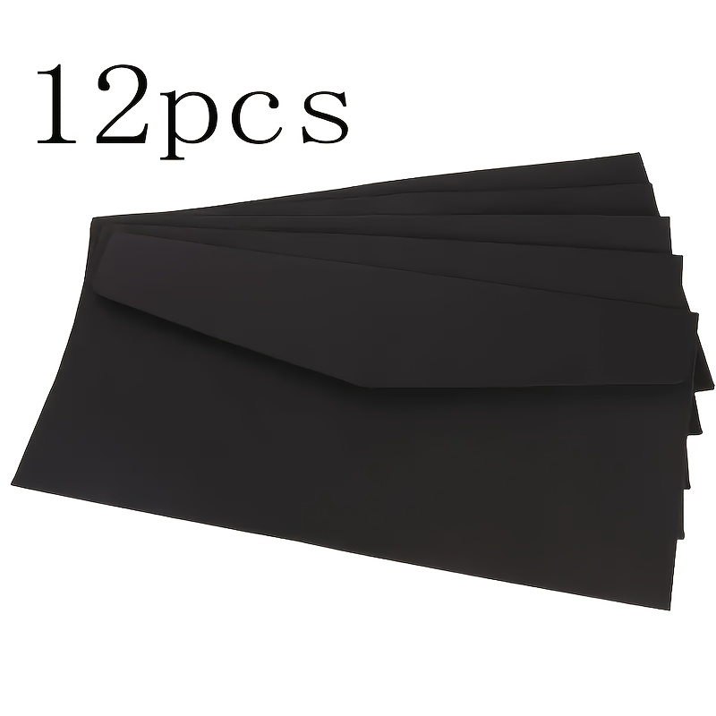 Image of 12pcs Vintage Triangular Envelopes - Self-sealing, 110mm X 220mm Size, Black White, 3 Styles , Suitable For Business , Invoices, Flyers, Bank , Weddings, Anniversaries, Ceremonies & Parties