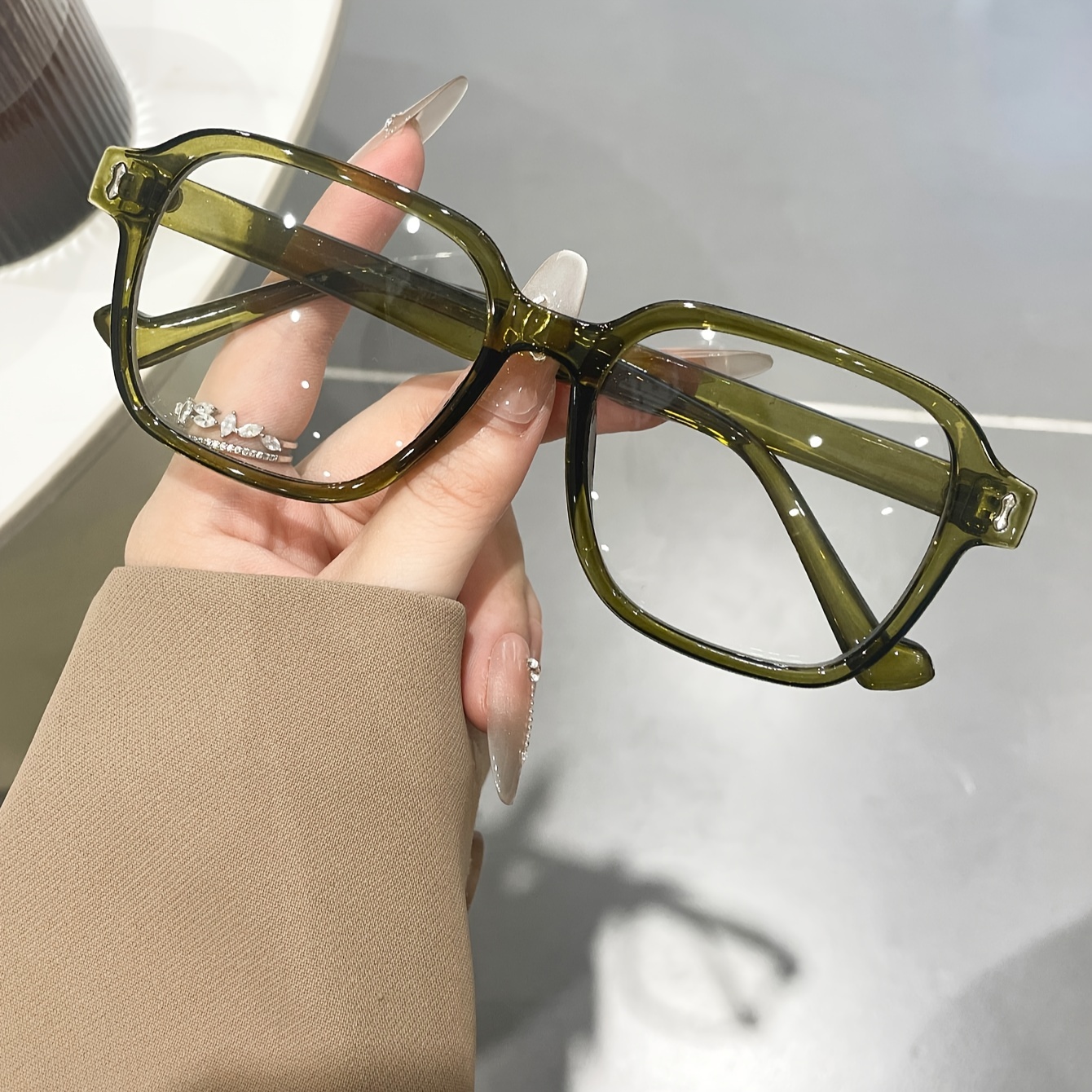 1/2pcs Women Square Frame Causal Classic Glasses Daily Life Office Clothing Additions