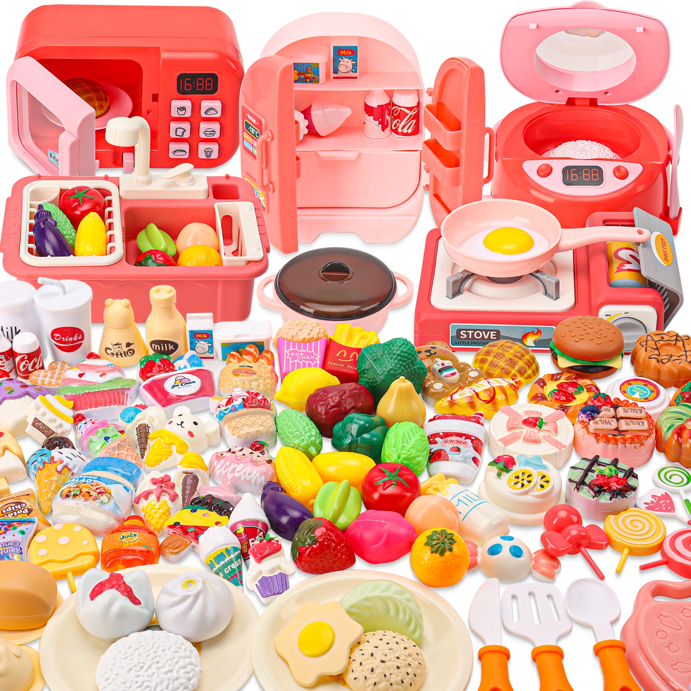 

Mini Food Play House Kitchen Toy House Accessories Set - Fruit And Vegetables Burger Cake Ice Cream Pretend Food - Cooking - Children's Christmas Gifts