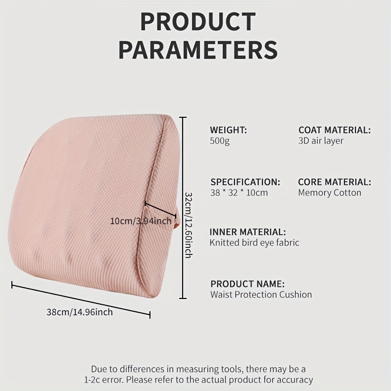 office chair lumbar support pillow car backrest cushion with slow rebound memory foam for gaming and office chairs Product details 4