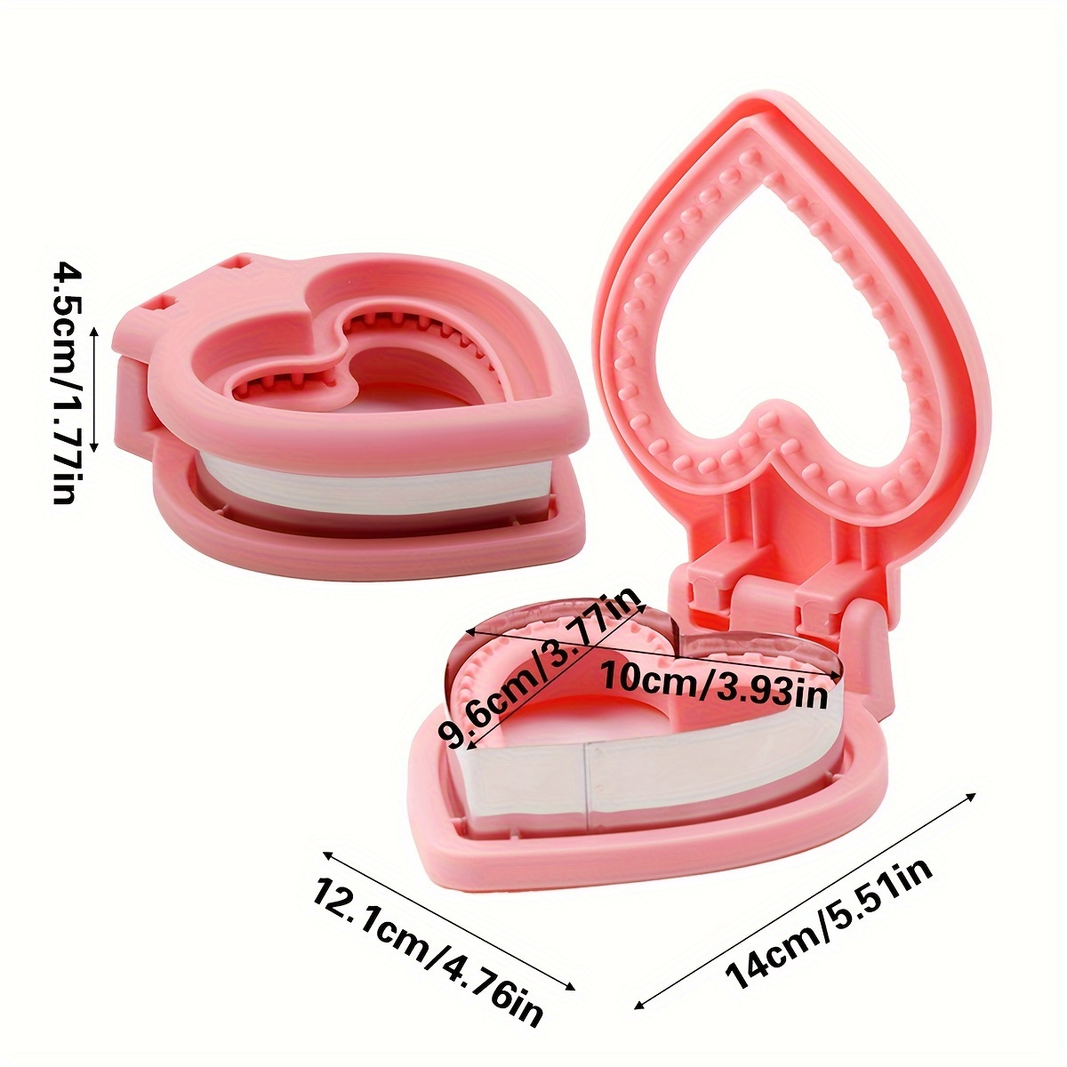 Image of 1pc Sandwich Cutter And Sealer, Stainless Steel And Plastic Cookie Cutters, Love Heart Sandwich Cake Pastry Cutters, For Lunch Box Decoration, Baking Tools, Kitchen Gadgets, Kitchen Additions