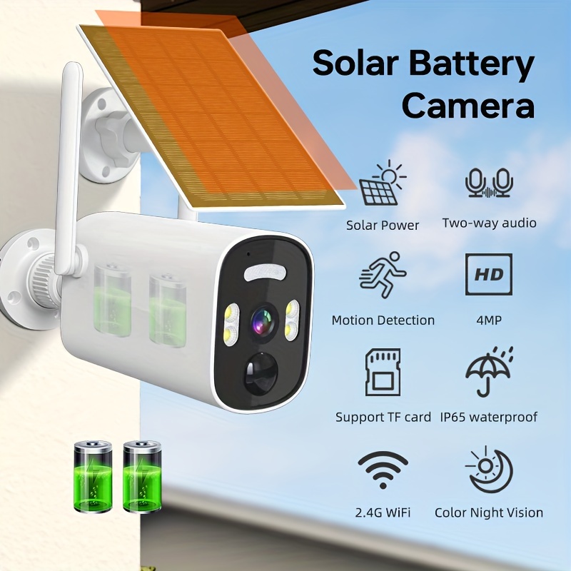 Security Camera Wireless Outdoor Solar Wireless Security - Temu