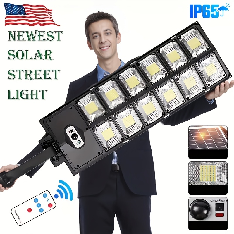 

1pc Solar Street Light With Remote Street Light Outdoor 6500k 100000lm Solar Light Outdoor Motion Sensor Solar Light For Yard Light Garden Light Light Light Entrance Light Light Shop Entrance