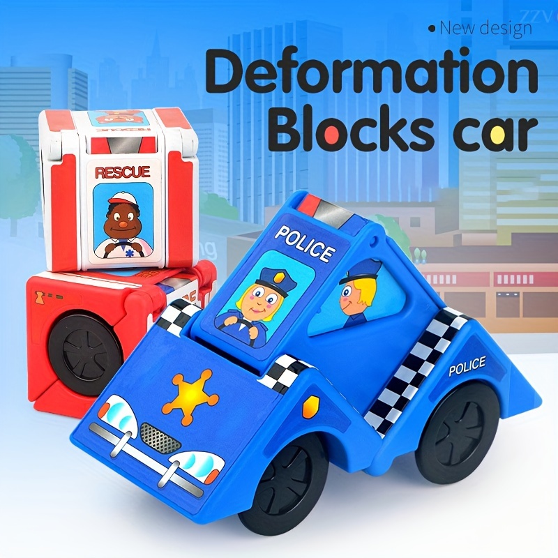 

1pc Children's Toy. Cute And Fun Folding Square Deformation Car, Push Sliding Puzzle Cartoon Block Toy Car Festival Gift