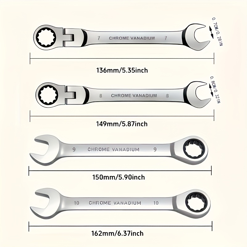 TEMU Flexible Head Ratchet Wrench Set Including Small Wrenches Multipiece Set Costeffective Hardware Tools Car Repair Tools Household Repair