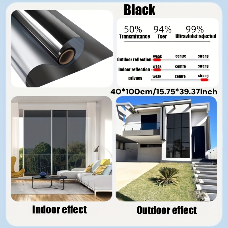 Adhesive Pet Privacy Window Film Removable No Residue Heat Control Reflective Insulation Film For Home Commercial Window Glass Door Balcony Reusable