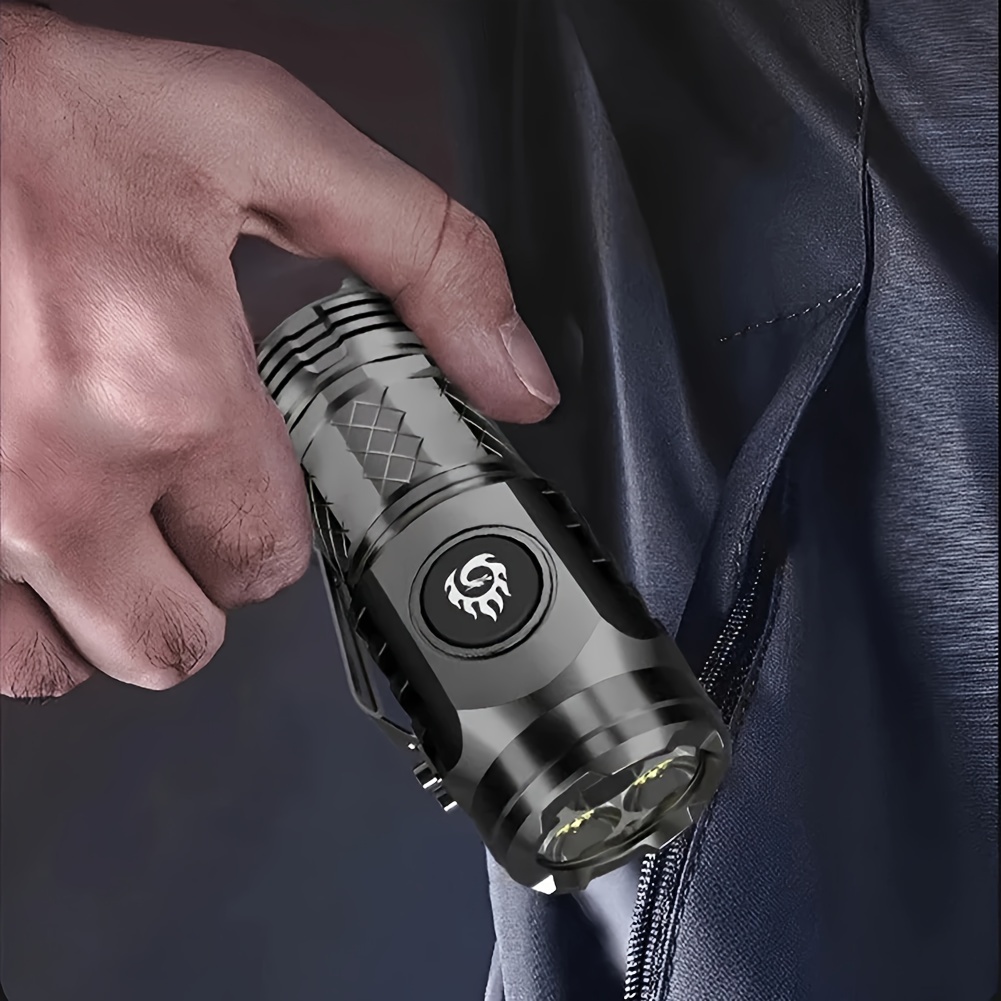 

- Flashlight - Led, Rechargeable, Waterproof, 5 Lighting , Type-c Fast Charging, Abs Body - Camping & Use