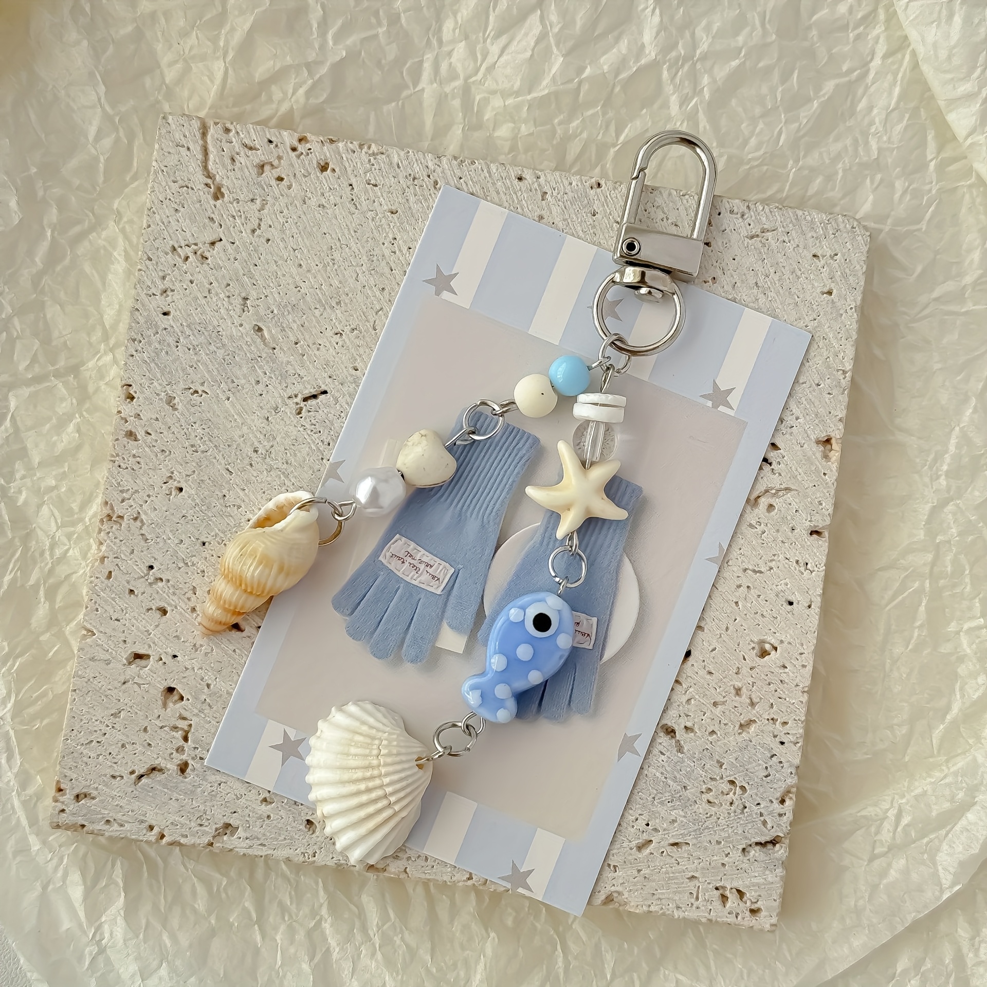 1pc Shell Scallop Keychain Phone Case Strap