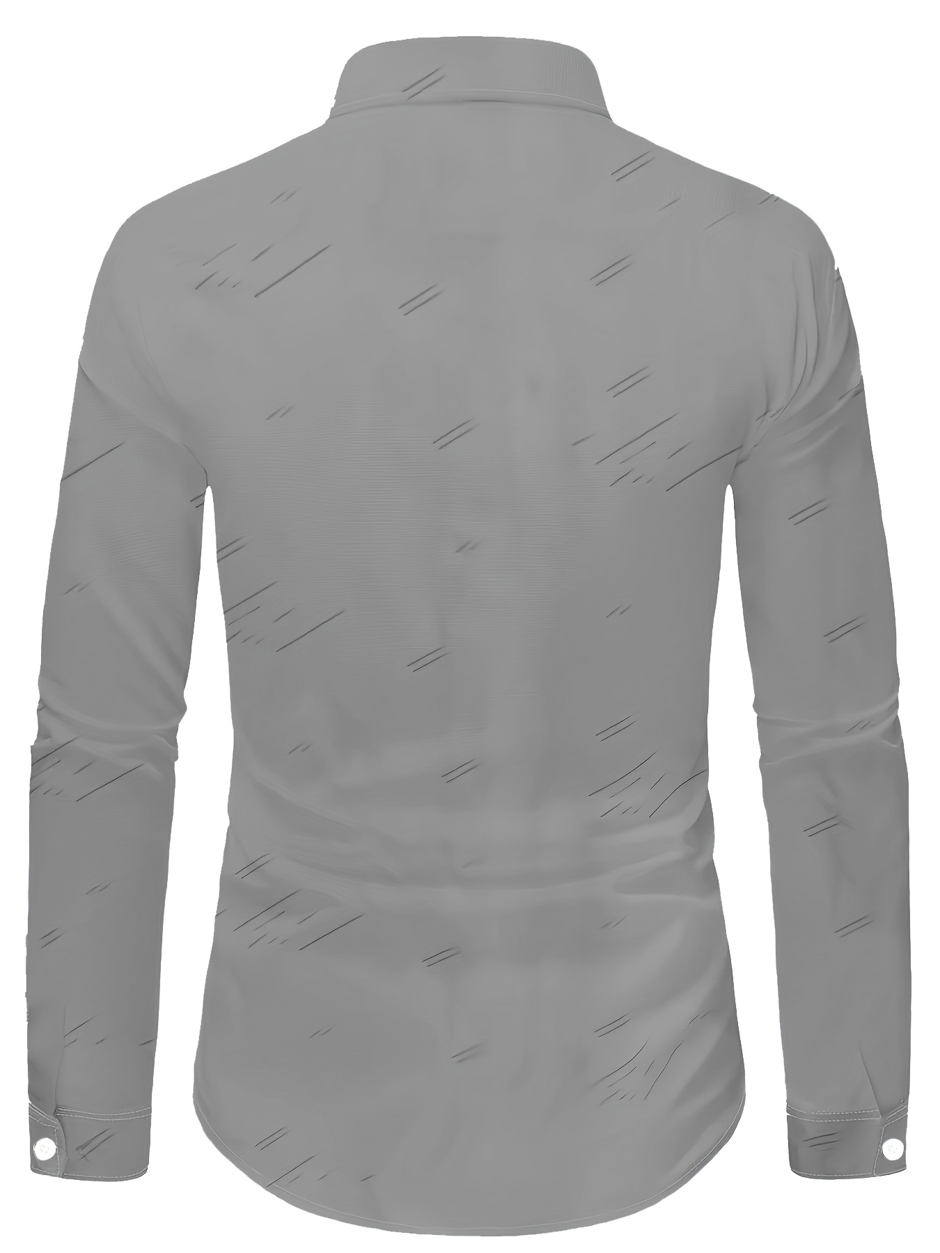 Men'S Stylish Geometric Print Long Sleeve Shirt - Light Gray Background with Black Lines, Button-Up, Relaxed Fit for Casual Attire, Parties, and Travel, Everyday Shirt|Sleek Formalwear|Polished Finish