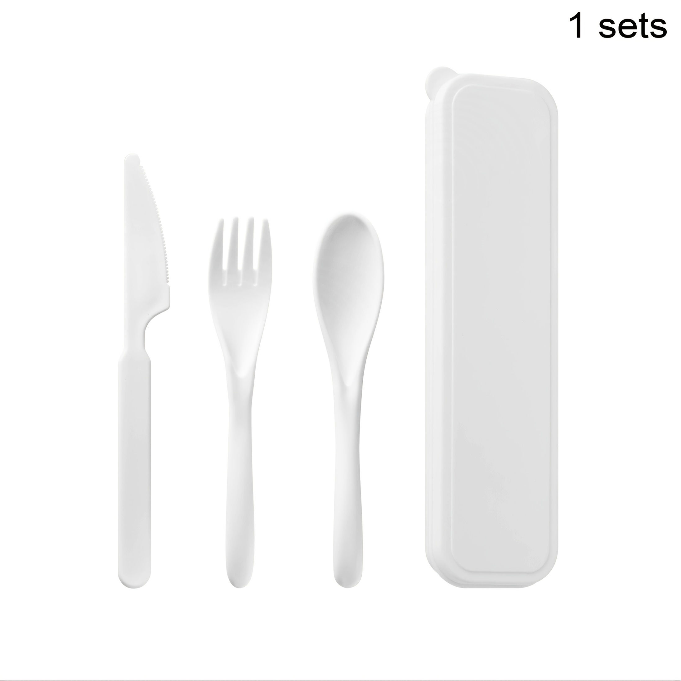 3-In-1 Camping Cutlery Set with Storage Box, Reusable Tableware