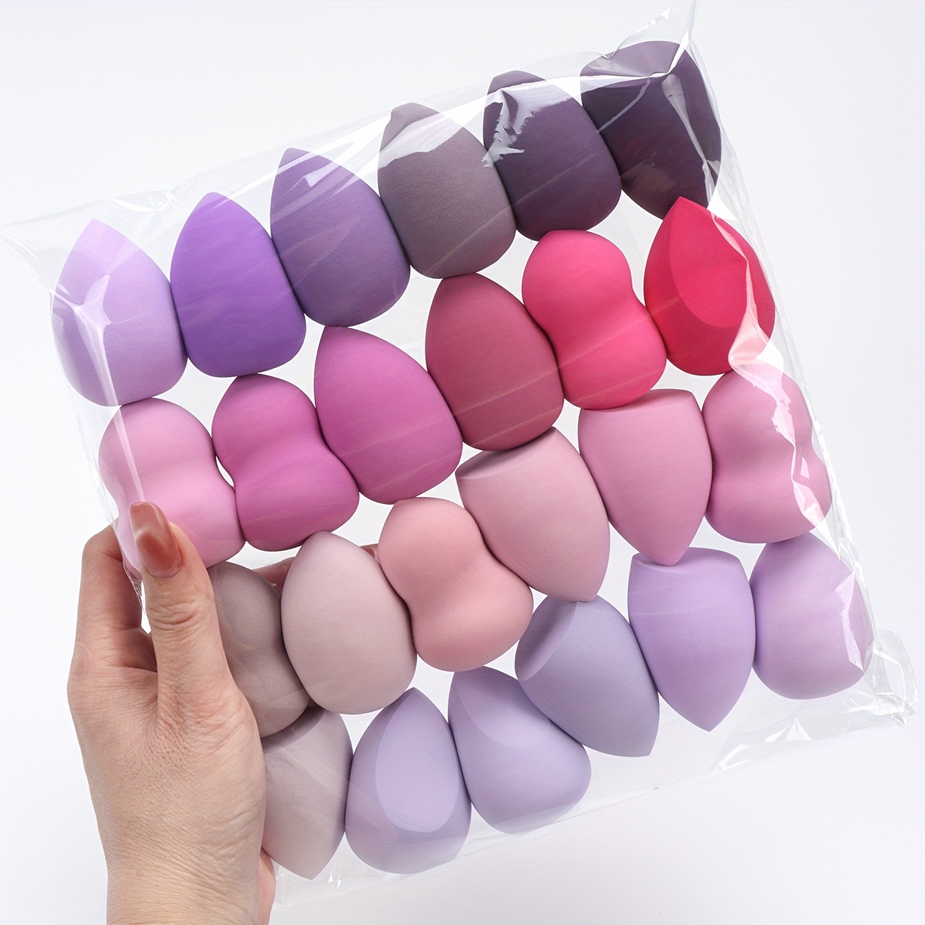 E-shop 12-teiliges Make-up-Werkzeugset, bunte Make-up-Schwämme in zufälligen Farben Formen, für BB-Creme, Foundation Puder für eine makellose Basis.