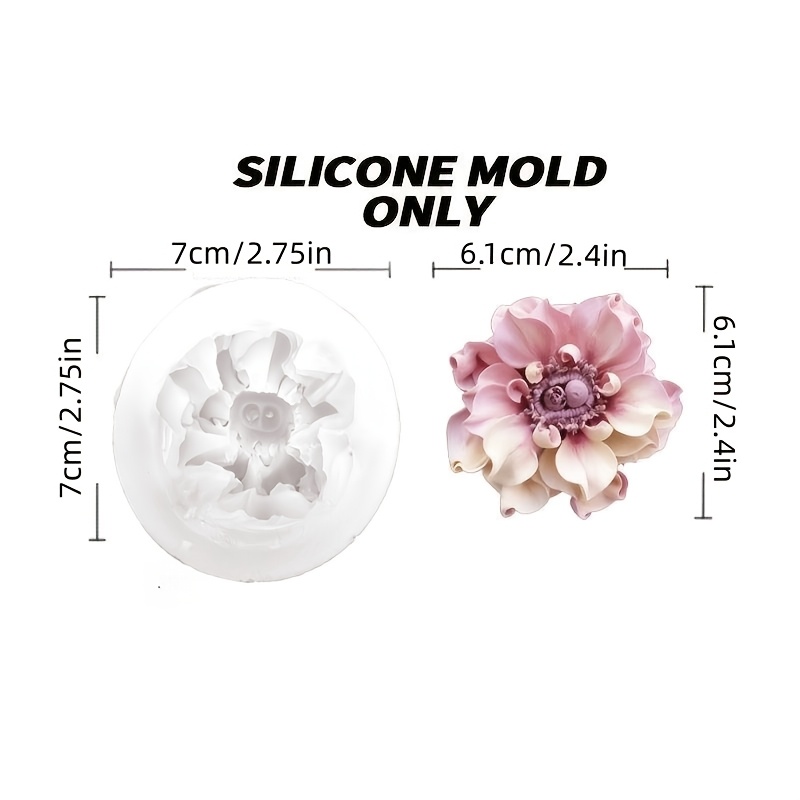 [candle Silicone Mold]1 Pack Of And Compact Orchid And Anemone Silicone Molds, Easy To Demold And Reusable Silicone Molds. And Delicate Details Of The Flowers Are Delicately Portrayed