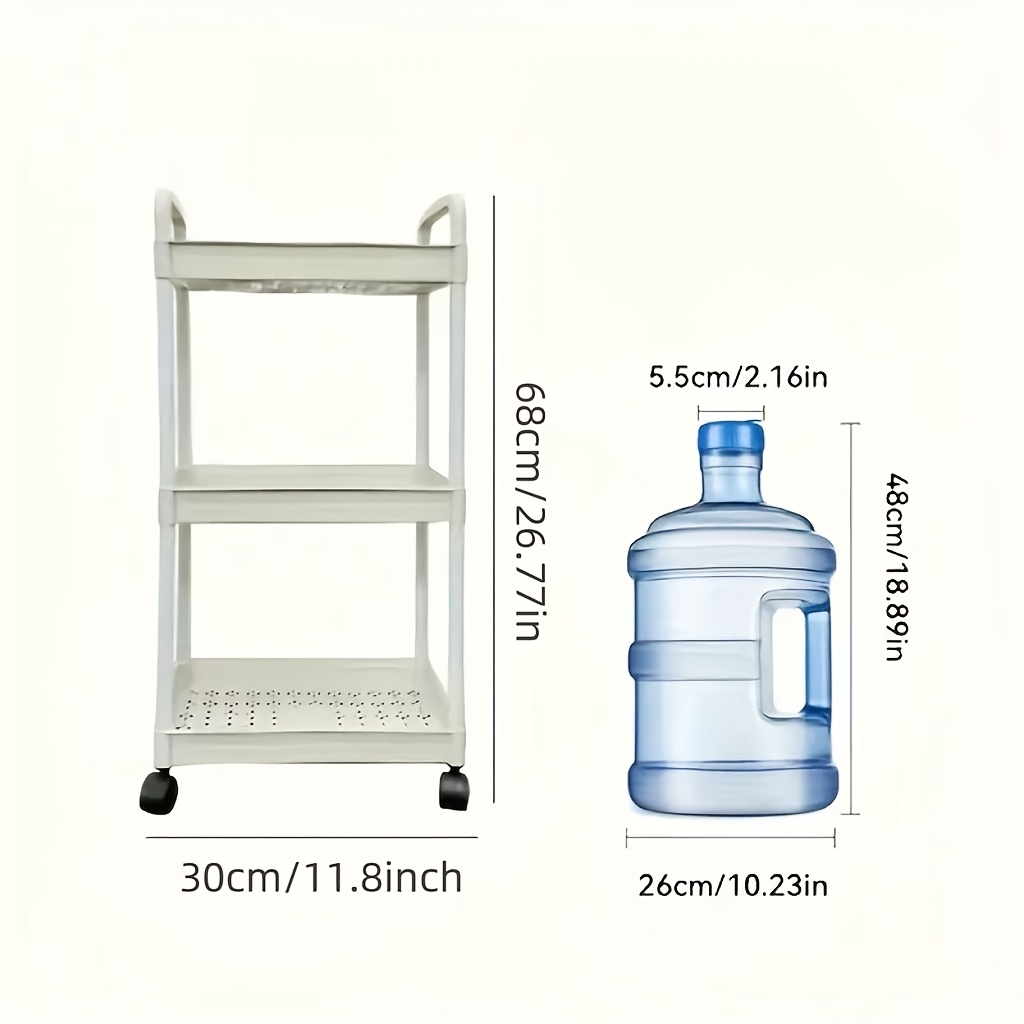 white four tier trolley storage rack kitchen storage rack multifunctional rolling practical cart storage rack suitable for kitchen bathroom bedroom and office details 4