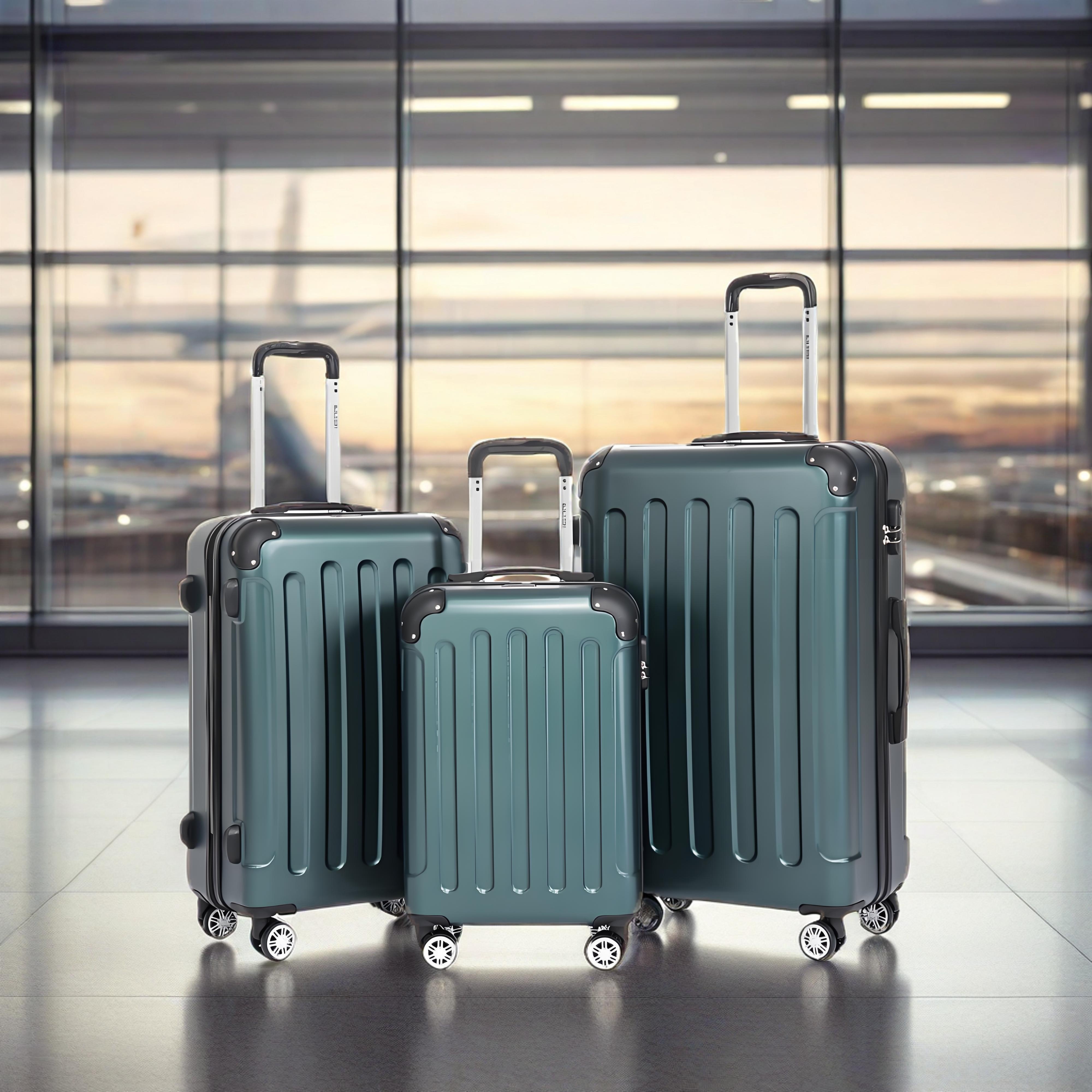 TEMU -piece Set Of Carry-on Luggage Featuring Abs Hard Shell Trolley Cases With 360Â° Rotating Wheels, Including Sizes 20 Inch, 24 Inch, And 28 Inch,