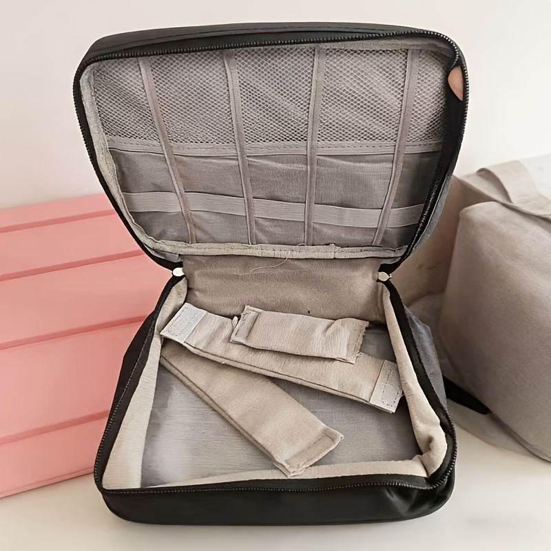 TEMU Professional Hairdressing Tool Storage Bag - Barber's Organizer Pouch With Zippered Compartments, Portable Hairdressing Tool Organizer, Suitable