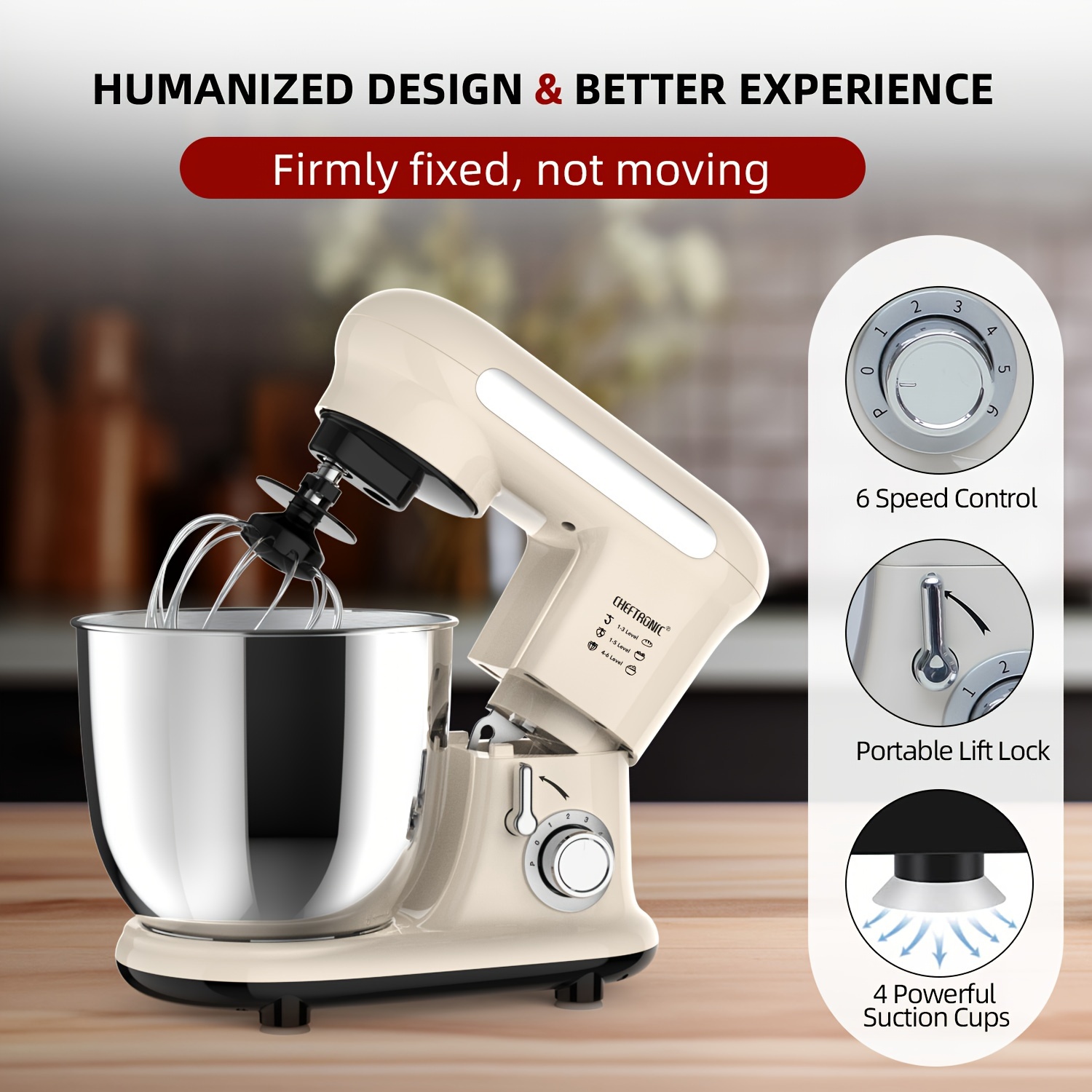 1pc kitchen machine 3 8 qt tilt head electric household stand mixer 300w 6 p speed multifunctional kitchen stand up mixer with dough hook whisk food beater and butter beater details 4