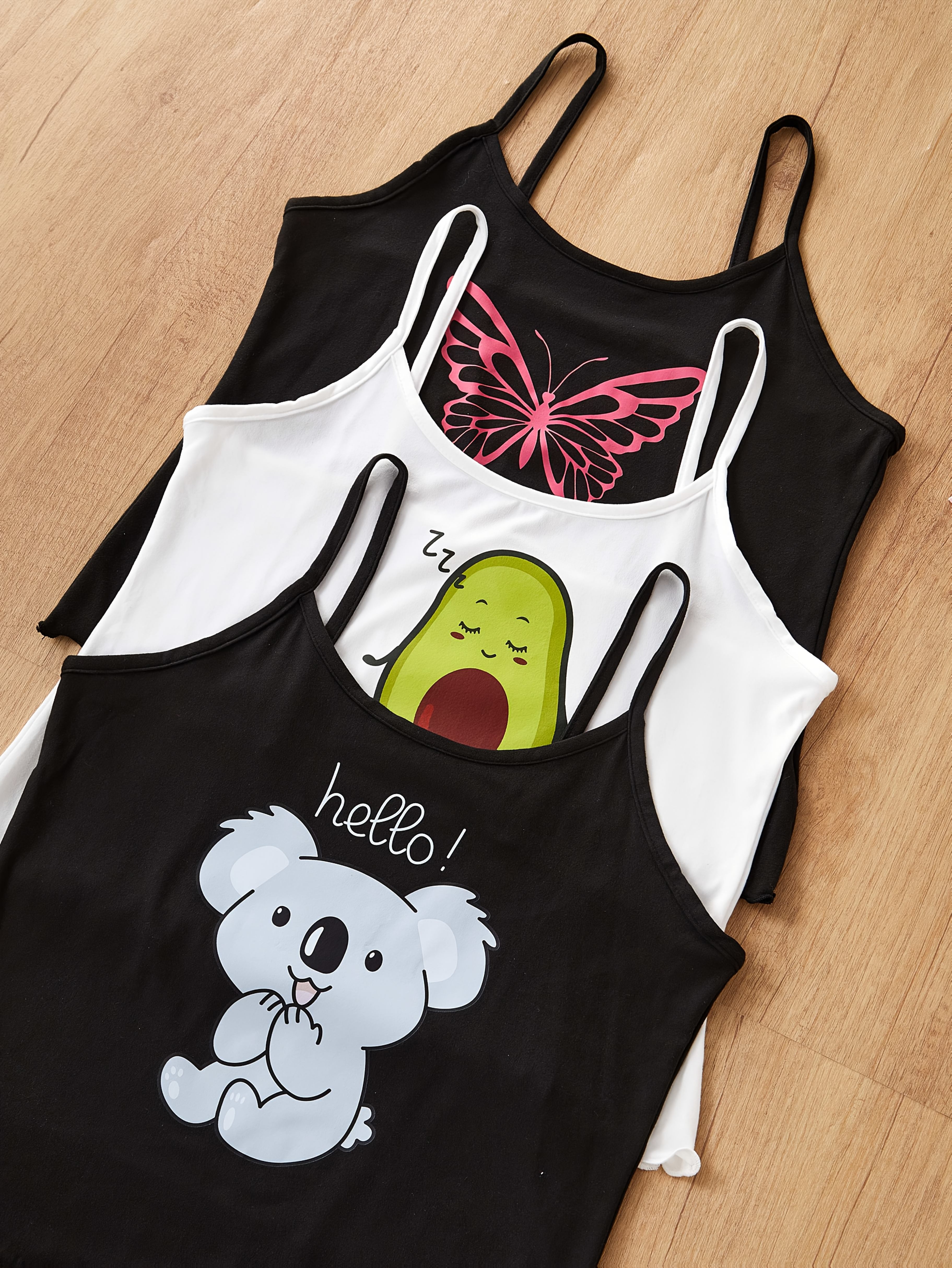 set pezzi: top a canotta e pigiama a maniche corte donna Temu