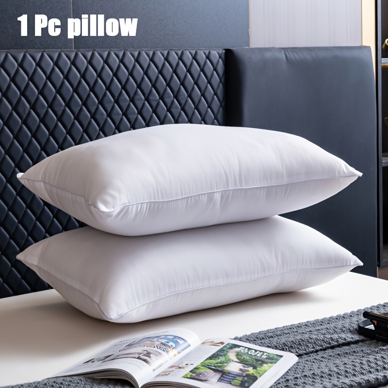 

1pc Hotel White Pillow Non-slip Skin-friendly Super Soft Brushed Fabric Bed Pillow Adult Pillow Core High Rebound Neck Pillow