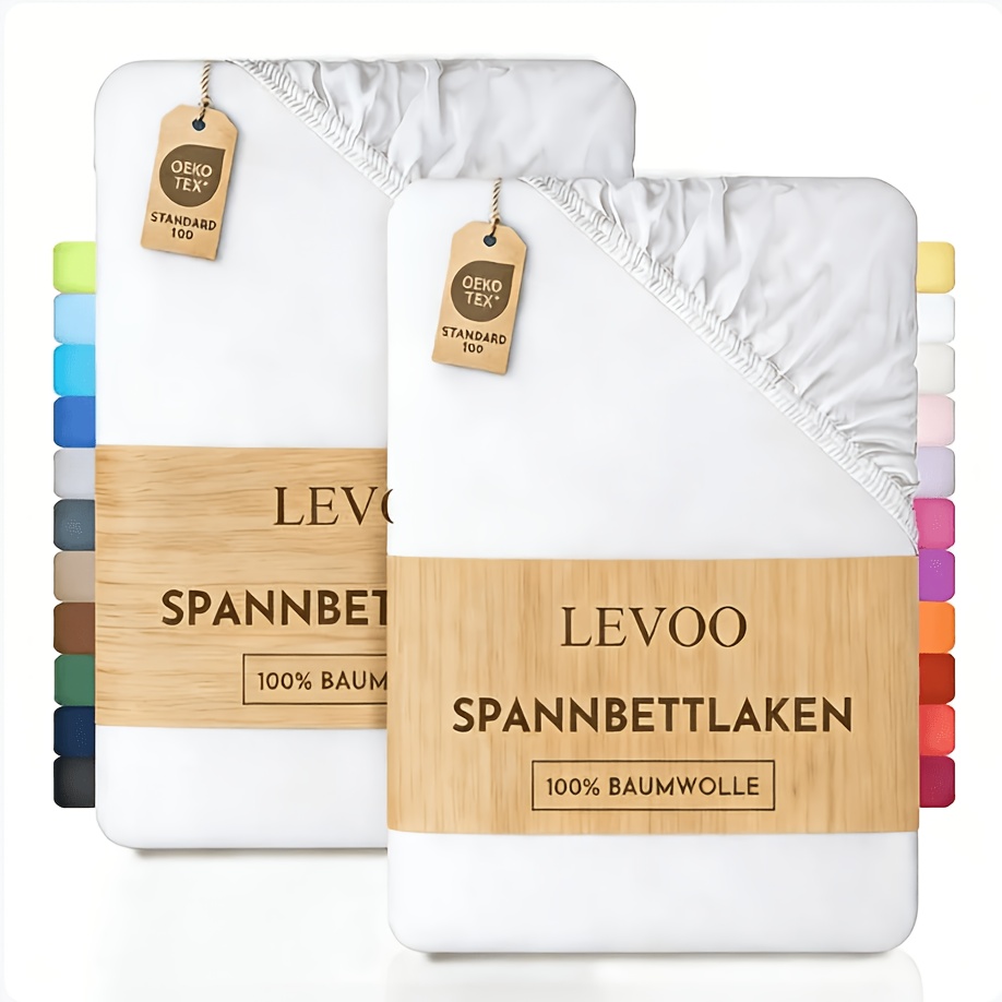 TEMU 2-piece Set Of Cotton Bed Sheets, Made From 135gsm High-quality Cotton, Hypoallergenic, 35cm Deep, Comfortable And Breathable Bedding, Suitable