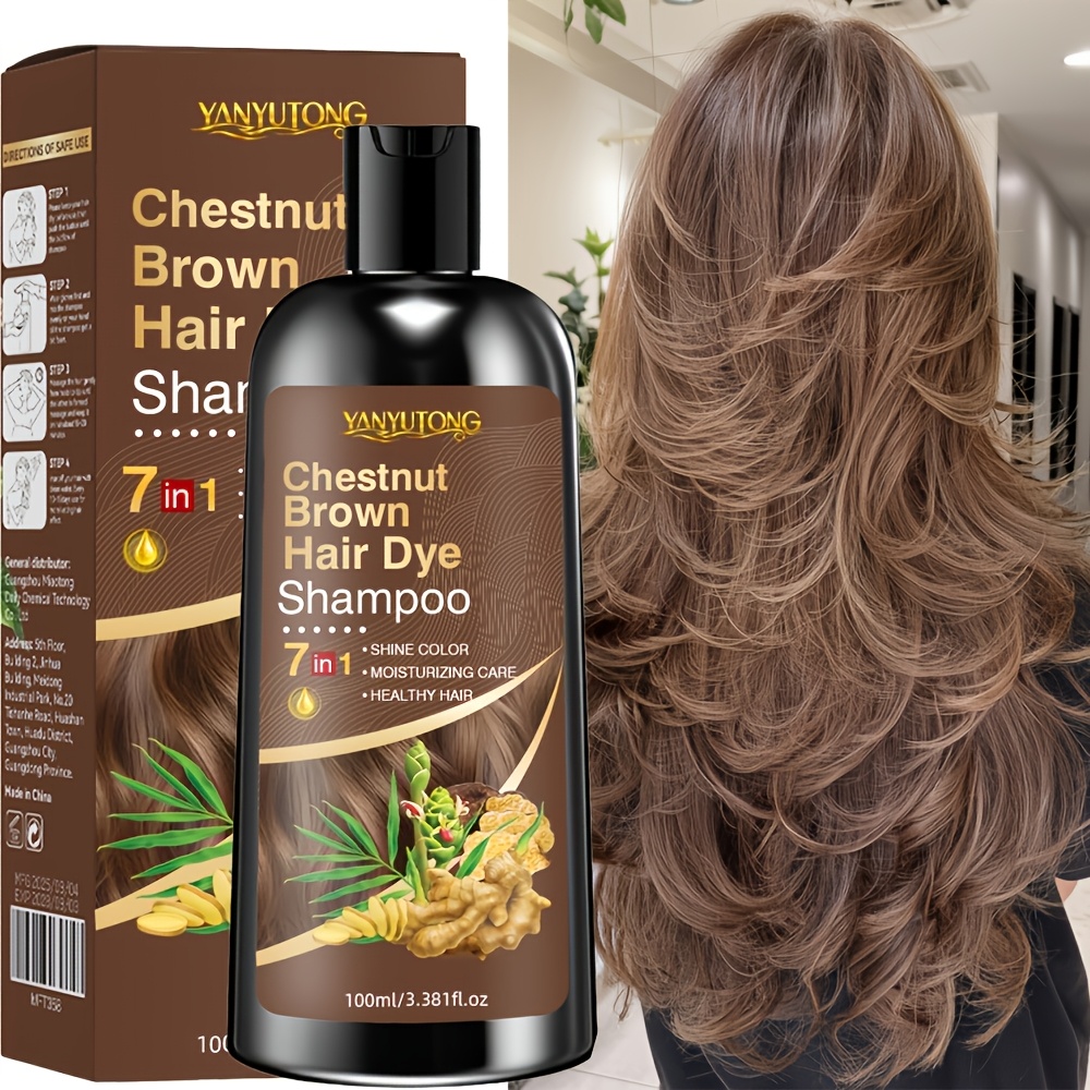 Image of 100ml Hair Dye Shampoo, Natural Plant Pigments, Safe For Hair, Quickly Covers Gray Hair, In Black, Brown, And , Halloween Gift, Christmas Present