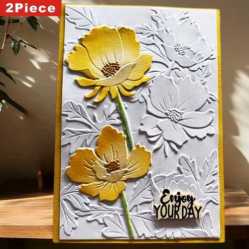 available exquisite 2pcs set 3d embossed folder lotus leaf lotus with metal cutting dies card backgrounds scrapbooks and paper craft projects providing a material space for your creative end