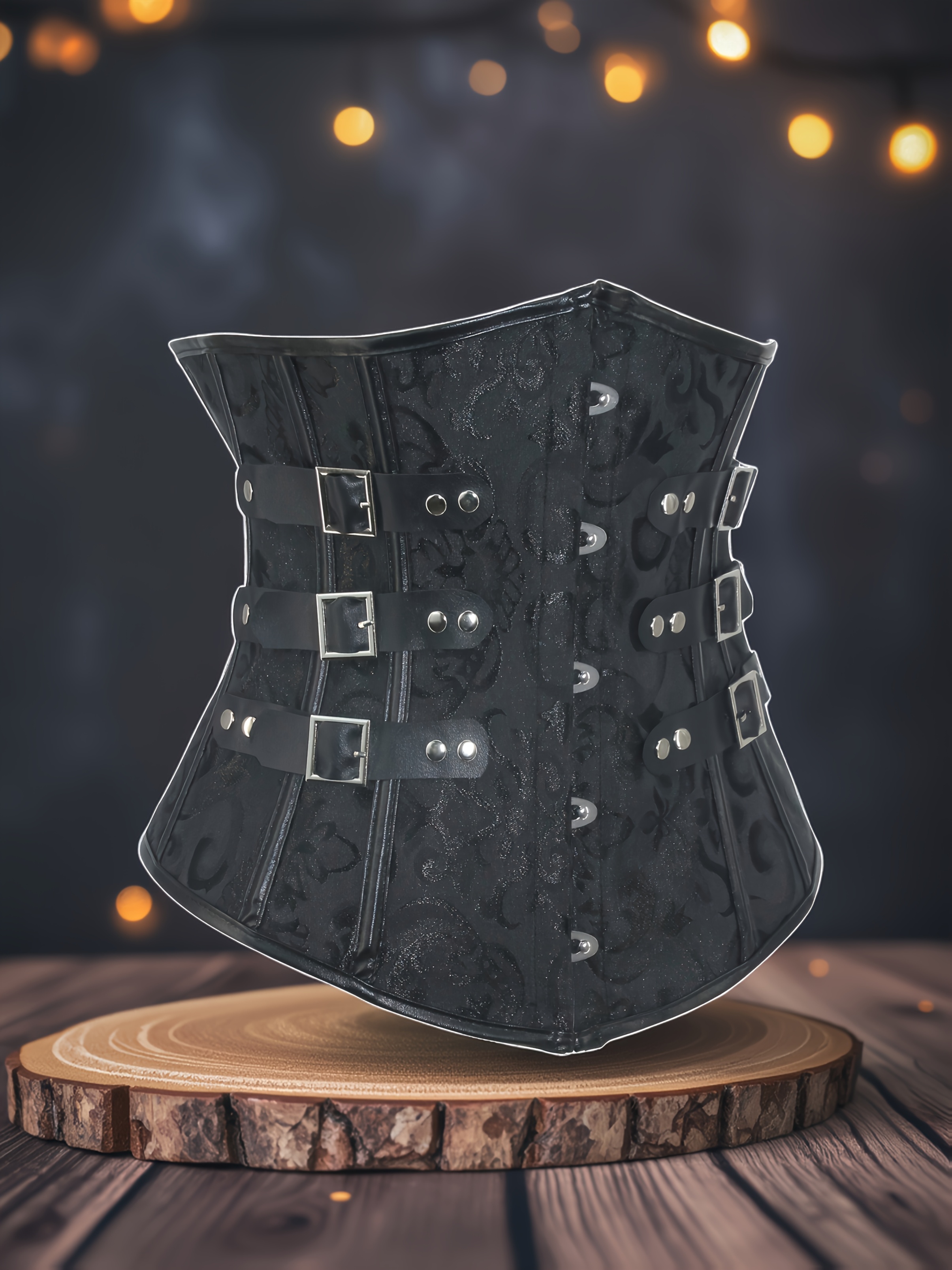 steampunk gothic corset top dark elegant black Temu United Kingdom