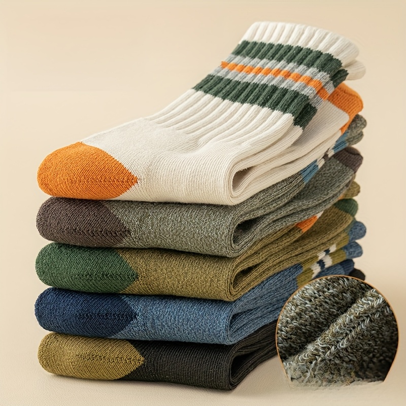 Image of Socks Men's Stockings Thick Warm Winter Men's Mid-calf Ins Trendy Long Sports Autumn And Winter High-top With Velvet High