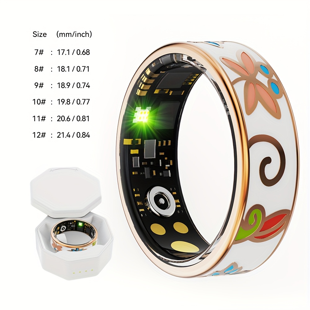TEMU Intelligent Ring, Activity Monitor, Fitness Featuring A Pedometer, Distance Measurement, Calorie Counting, Sleep , Exercise Tracking, Compatible