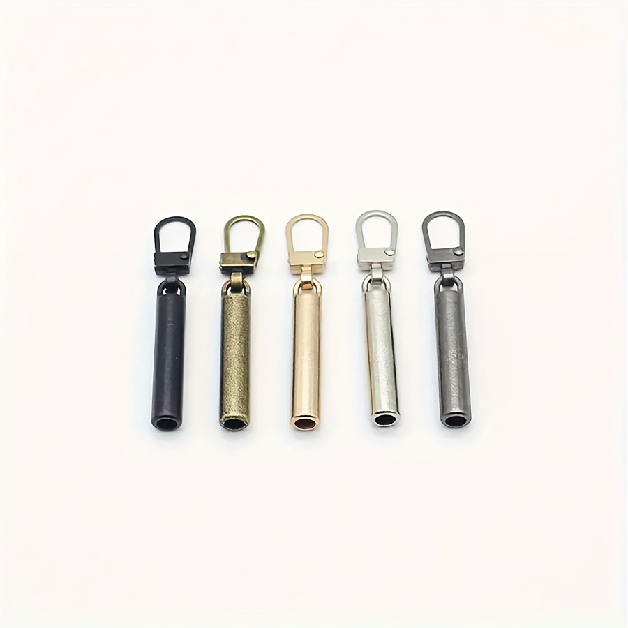 Image of 5 Removable Metal Zippers, Replacement Bag Shoes And Clothes Zipper Slider, Craft Zipper Head Sewing Additions