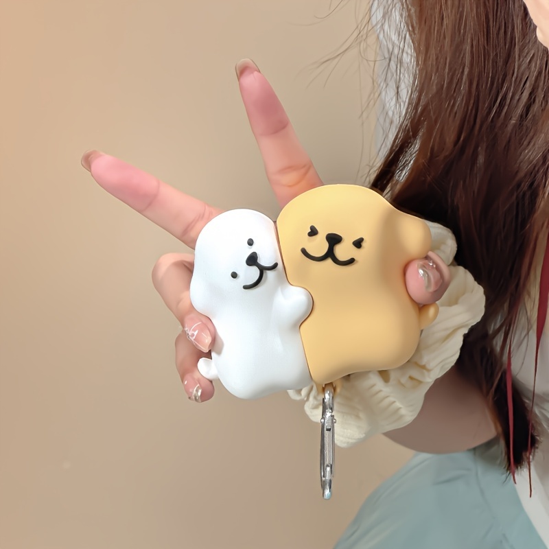 

Cartoon 3d Stacked Silicone Puppy Protective Case For For Airpods 1/2/pro/pro2/3 - Full-coverage Anti-fall Soft Tpu Cover