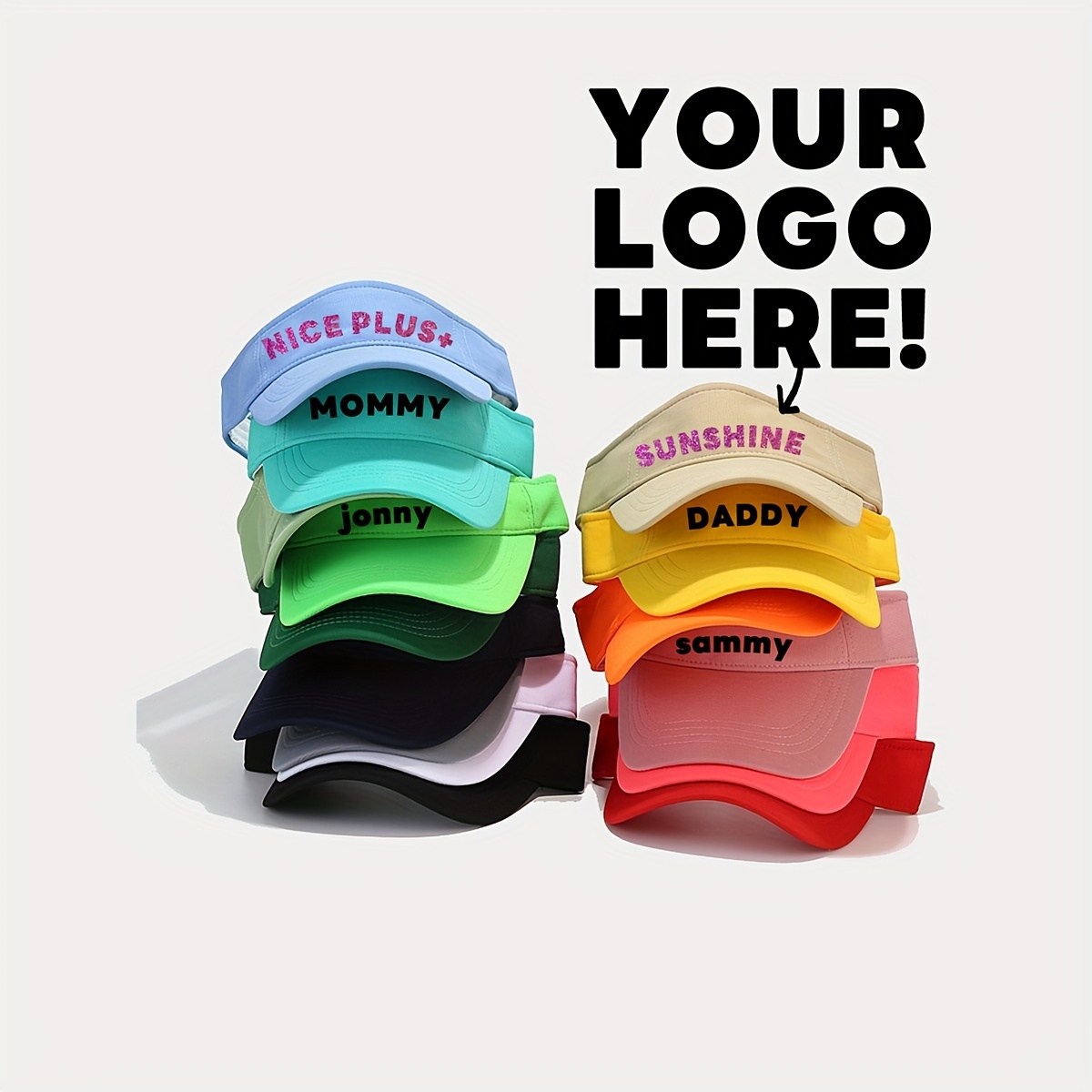 

Customized Personalized Text Logo Baseball Cap, Curved Brim Visors, Mother's Day Gift Suitable For Daily Use