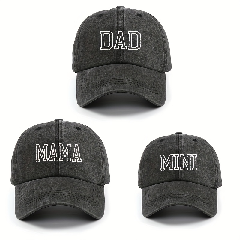 E-shop 3er-Set DAD+MAMA+MINI Bestickte Baseballcaps, Stylische Familienmützen für Outdoor-Reisen und Camping – Das Geschenk für Ihre Liebsten