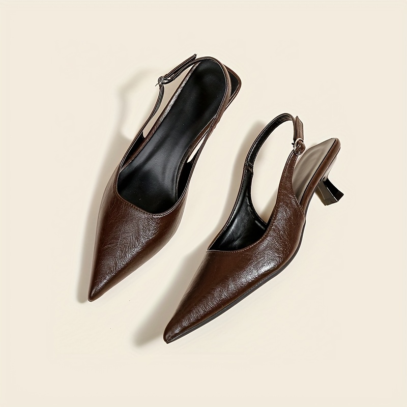 womens fashion closed toe open back high heels 2025 new - Temu