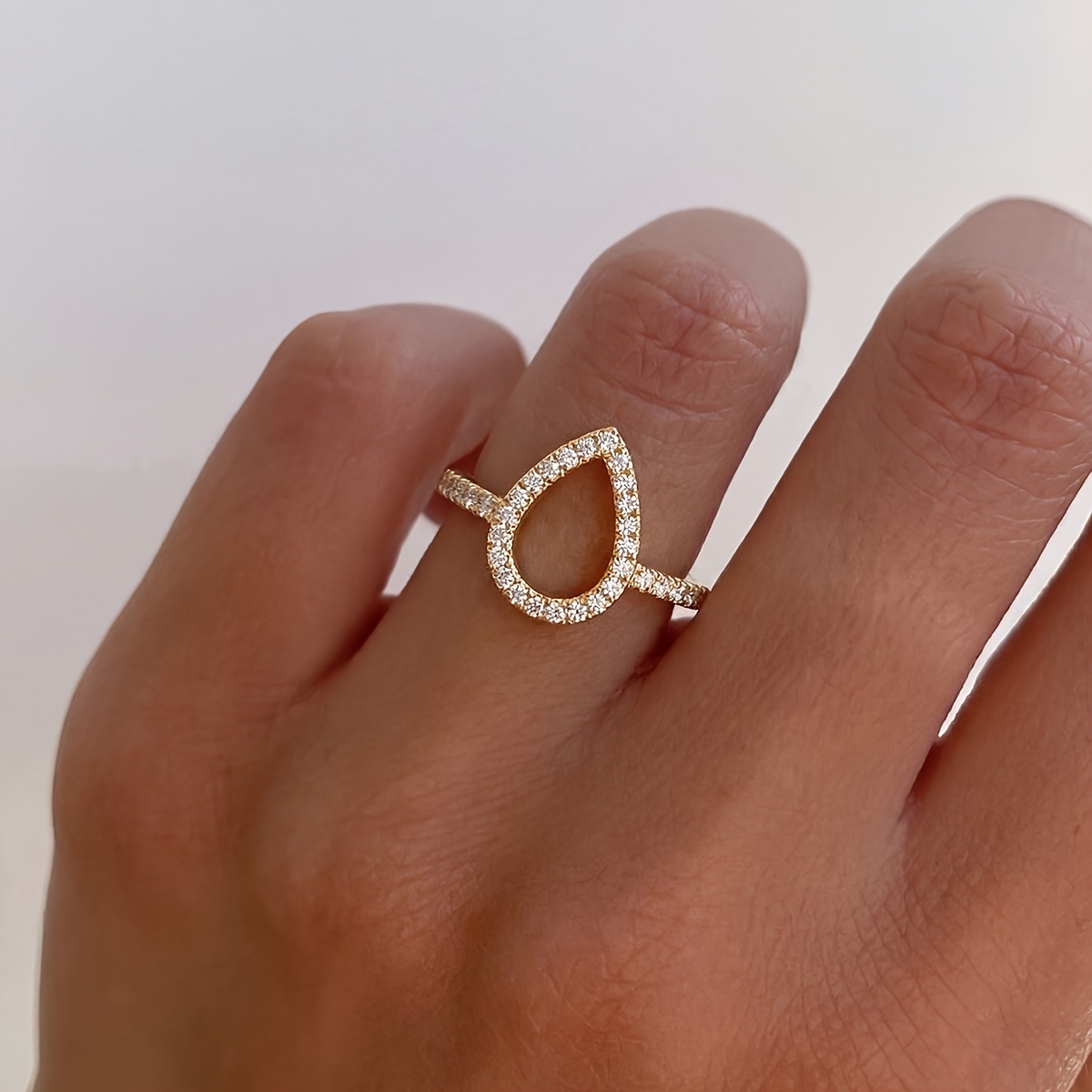 Luxury Unique Teardrop-shaped Ring for Women, Gift Ready