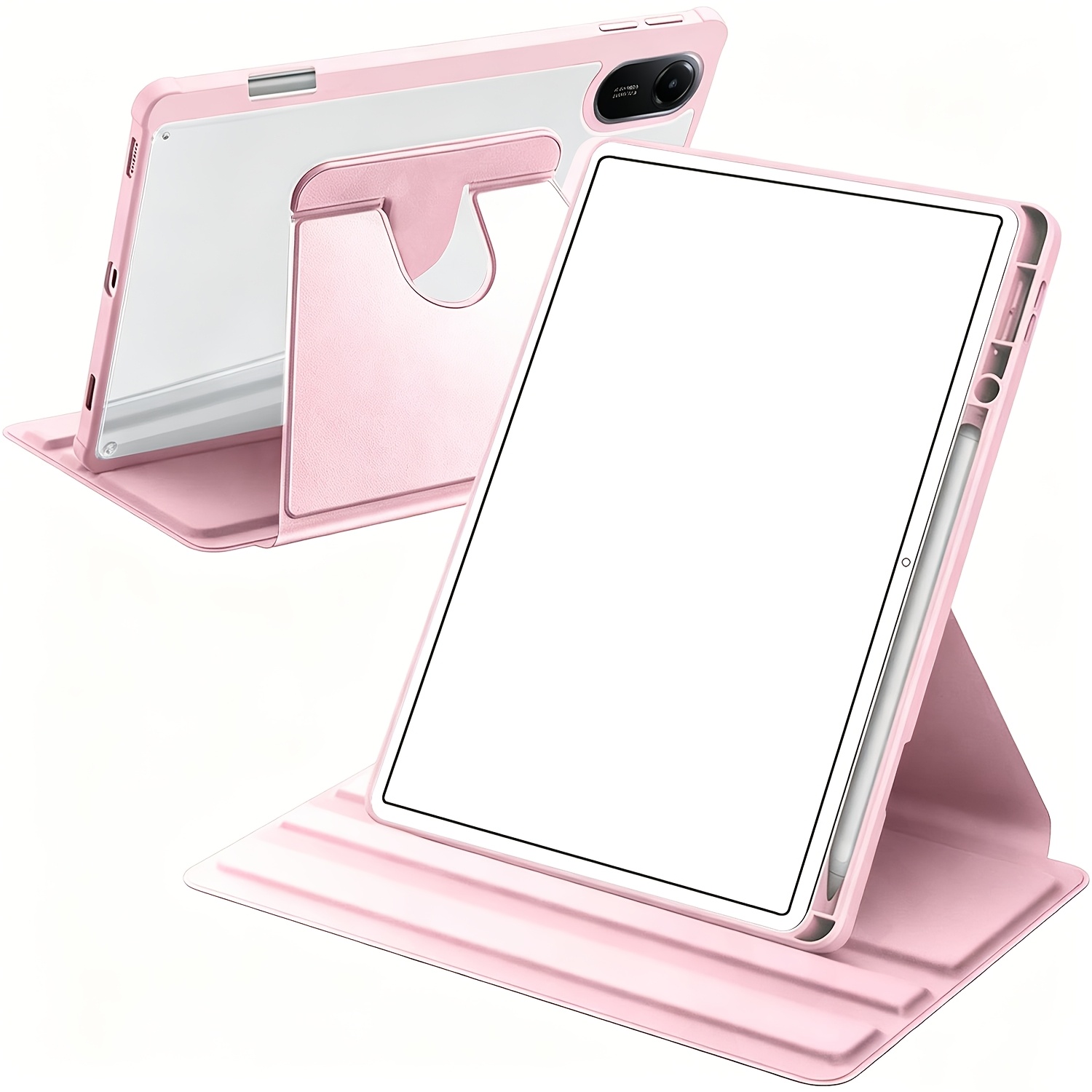 TEMU para Redmi Pad 2 de 11 pulgadas, 2025, tabletácula acrílica 360°, con un de TPU de color sólido combinado con un panel trasero acrílico