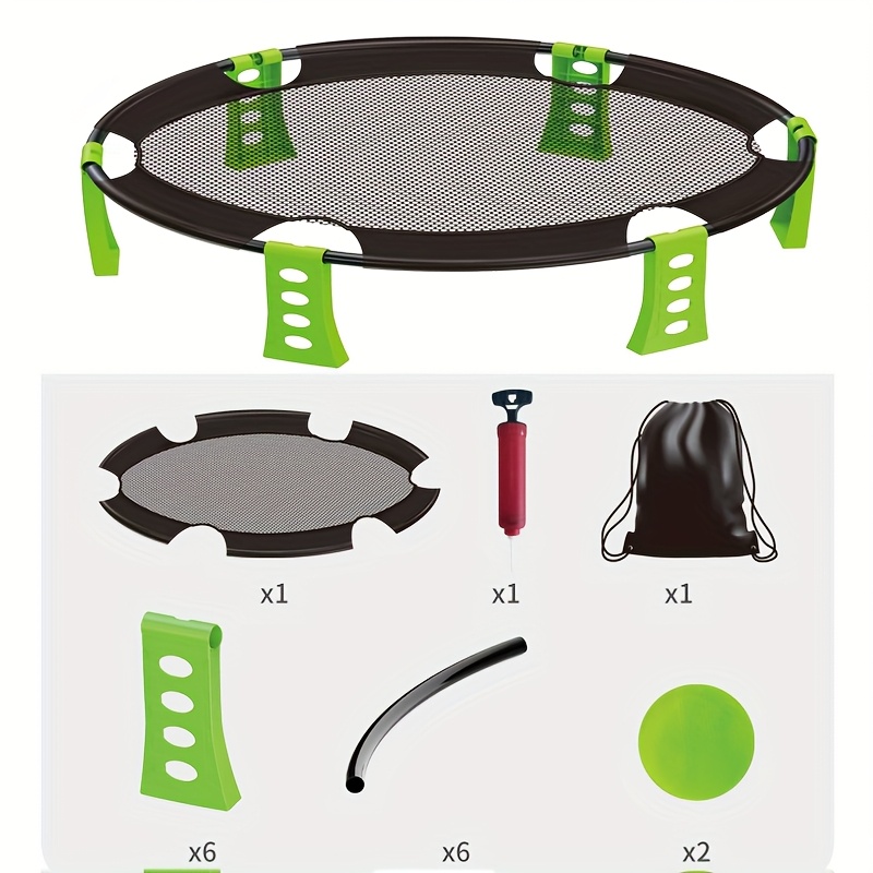 Foldable Outdoor Beach Volleyball Game - Family Matching Game with 6 Colorful Balls, Net & 4 Sturdy Poles for Backyard, Pool, or  , Family Activity, Classic  , Durable Play Equipment