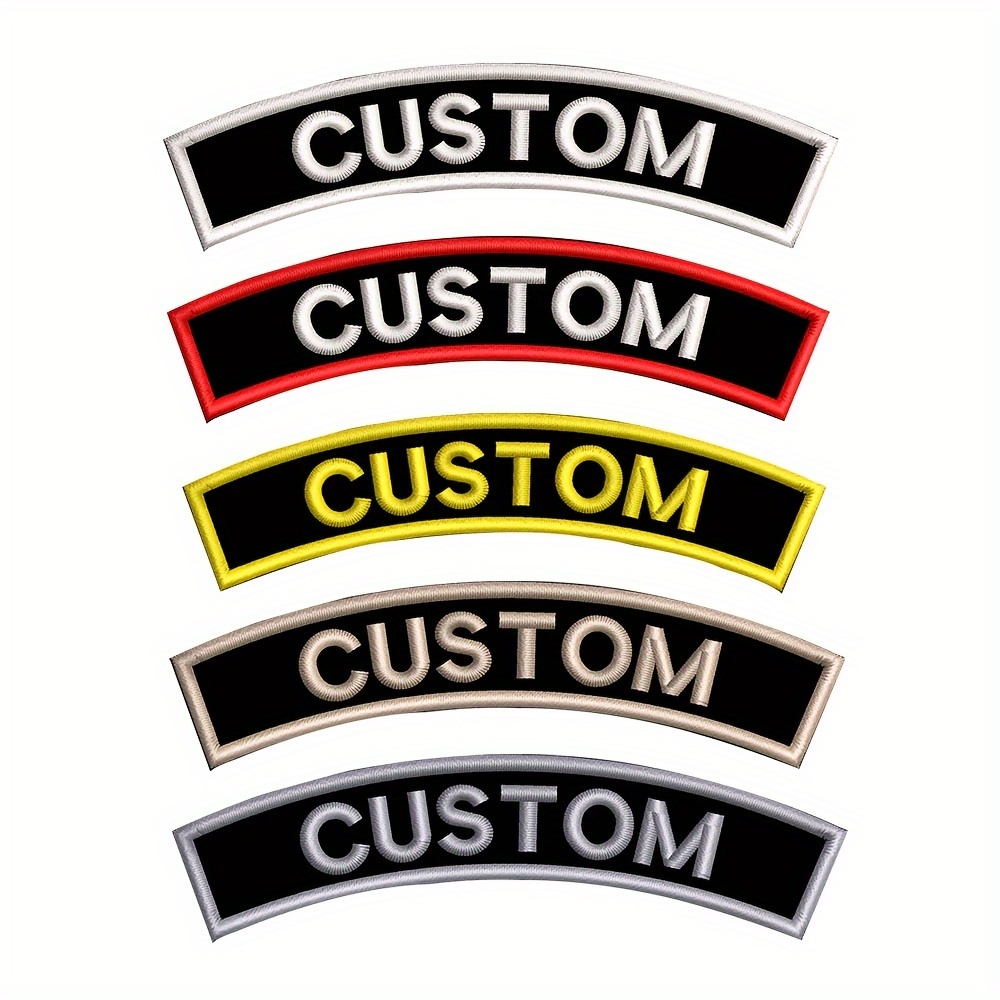 

Custom Embroidered Name Patch - Personalized Text Badge With Hook & Loop Backing, Mixed Colors - Ideal For Sewing & Knitting Projects