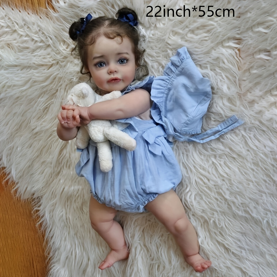 BABESIDE Lifelike Reborn Baby Dolls - 18-in Full Platinum Silicone Reborn Baby Girl Realistic Newborn Doll Sleeping Real Life Feeding Kit Gift Box