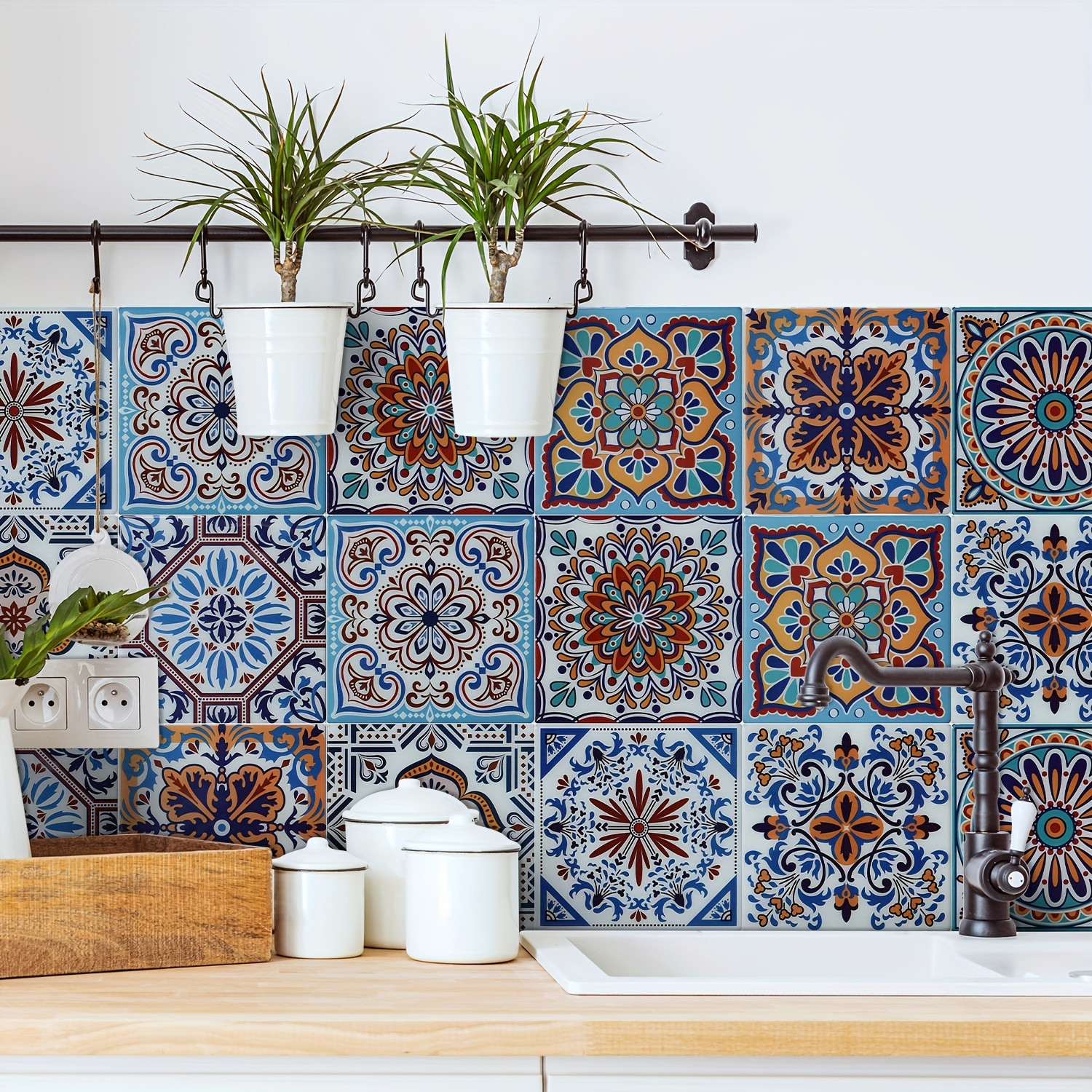 CCYKXA Portugais Espagnol Style Peel And Stick Tile Stickers Set De 20 Pcs 39 29 88425249