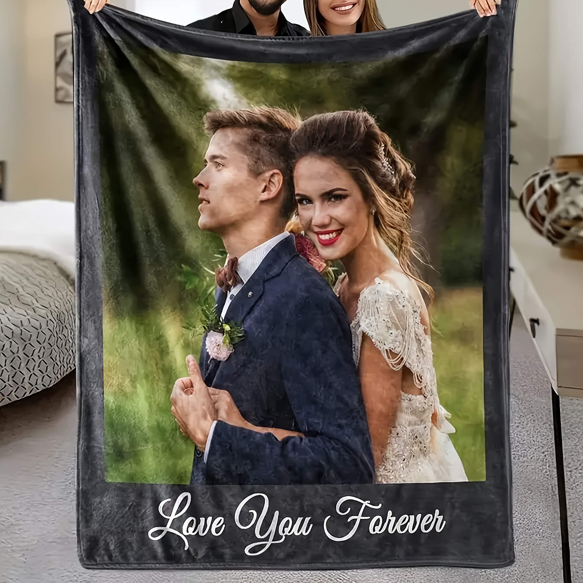 

1pc Customizable Photo Flannel Blanket - Soft, Cozy, Multi-purpose, Outdoor, Beach, Camping, Living Room, Sofa, Pet, Office Cover - Perfect Holiday Gift, Decorative, And Snuggle-up Companion