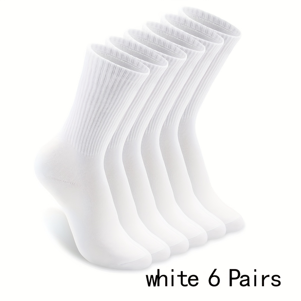 Image of Socks For Women 3/5/6 Pairs | Crew Socks For Daily Wear & Outfits | Soft Combed Cotton, Breathable | For Casual, Office, Campus