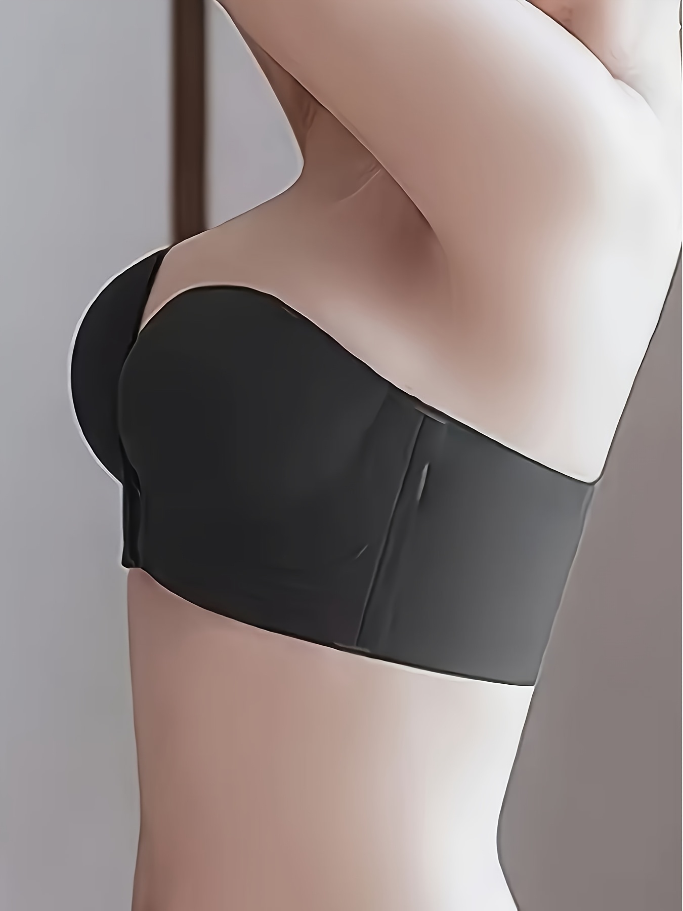 Women's Strapless Bandeau Bra with Anti-Slip Design, Invisible Lift & Front Buckle Closure, Nude Color, Low Support, Smooth Finish, Perfect for Casual Attire, Supportive Undergarment | Front Closure Top | Nylon Strapless Bra