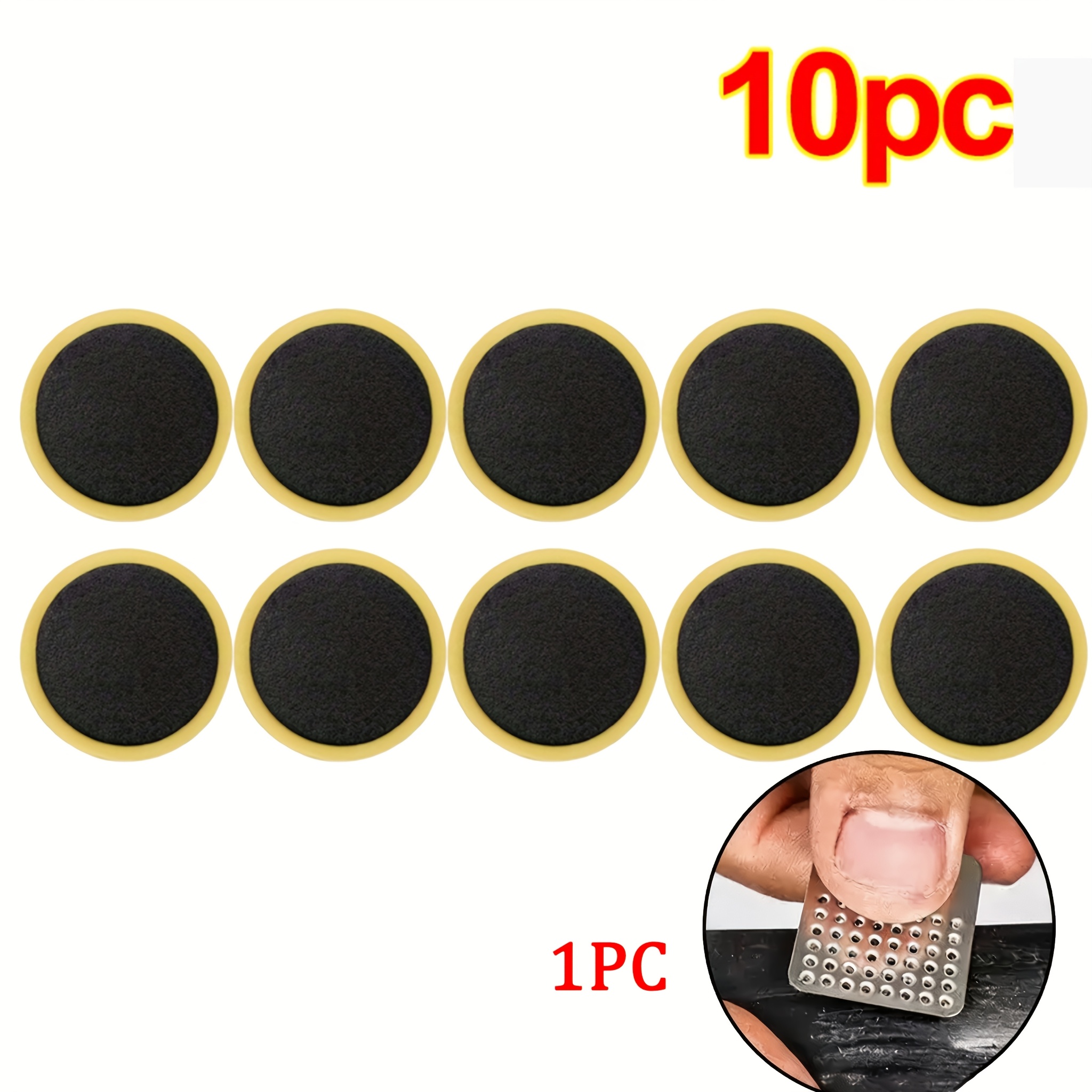 TEMU Set da 11 pezzi, 10 toppe per riparazione pneumatici 1 raschietto, per ciclismo , riparazione rapida di problemi ai pneumatici. per ciclismo a o