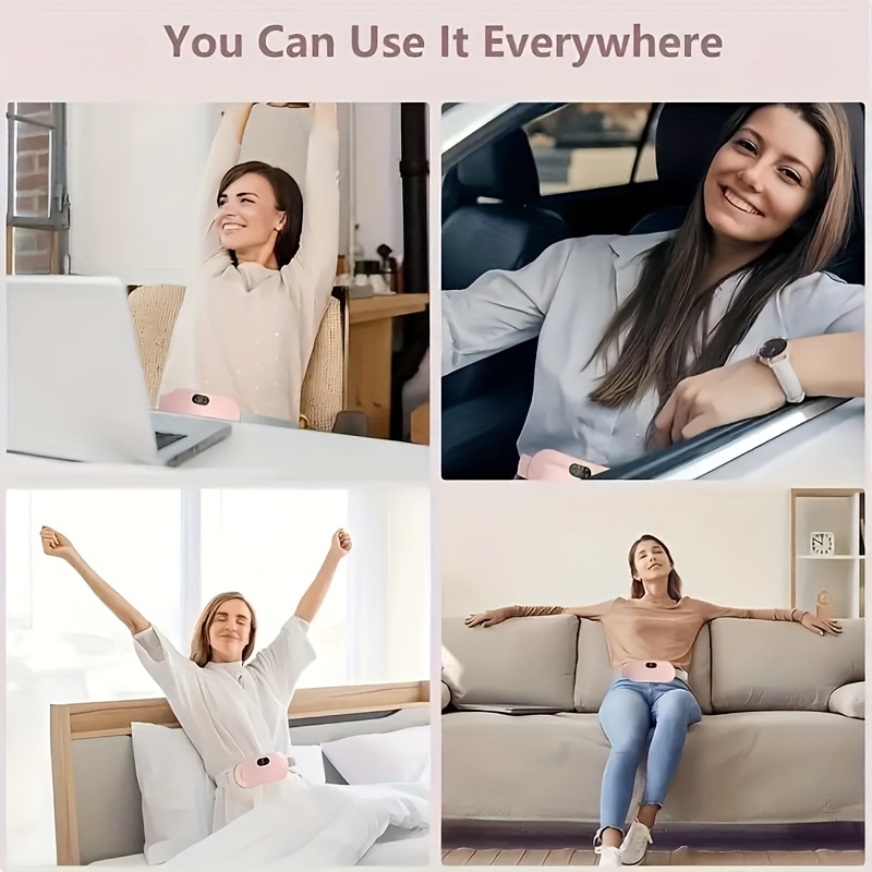 portable cordless heating pad menstrual   belt 3 level temperature   level massage   usb rechargeable womens abdominal wrap with lithium polymer battery Product details 0