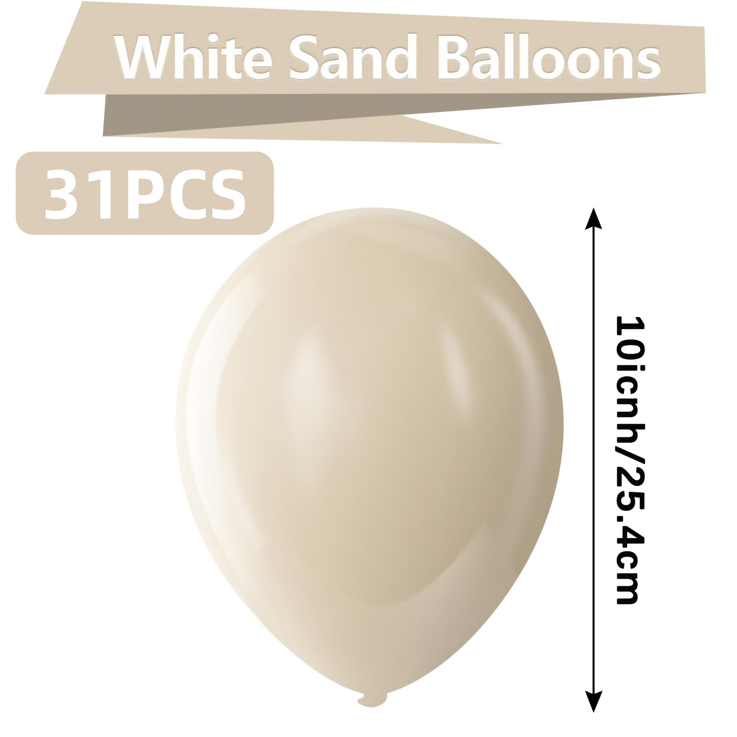TEMU 31pcs Sand White Latex Balloons, Suitable For Bohemian Unisex, Bridal Showers, Birthdays, Weddings, Engagements, Valentine's Day, Mother's Day,