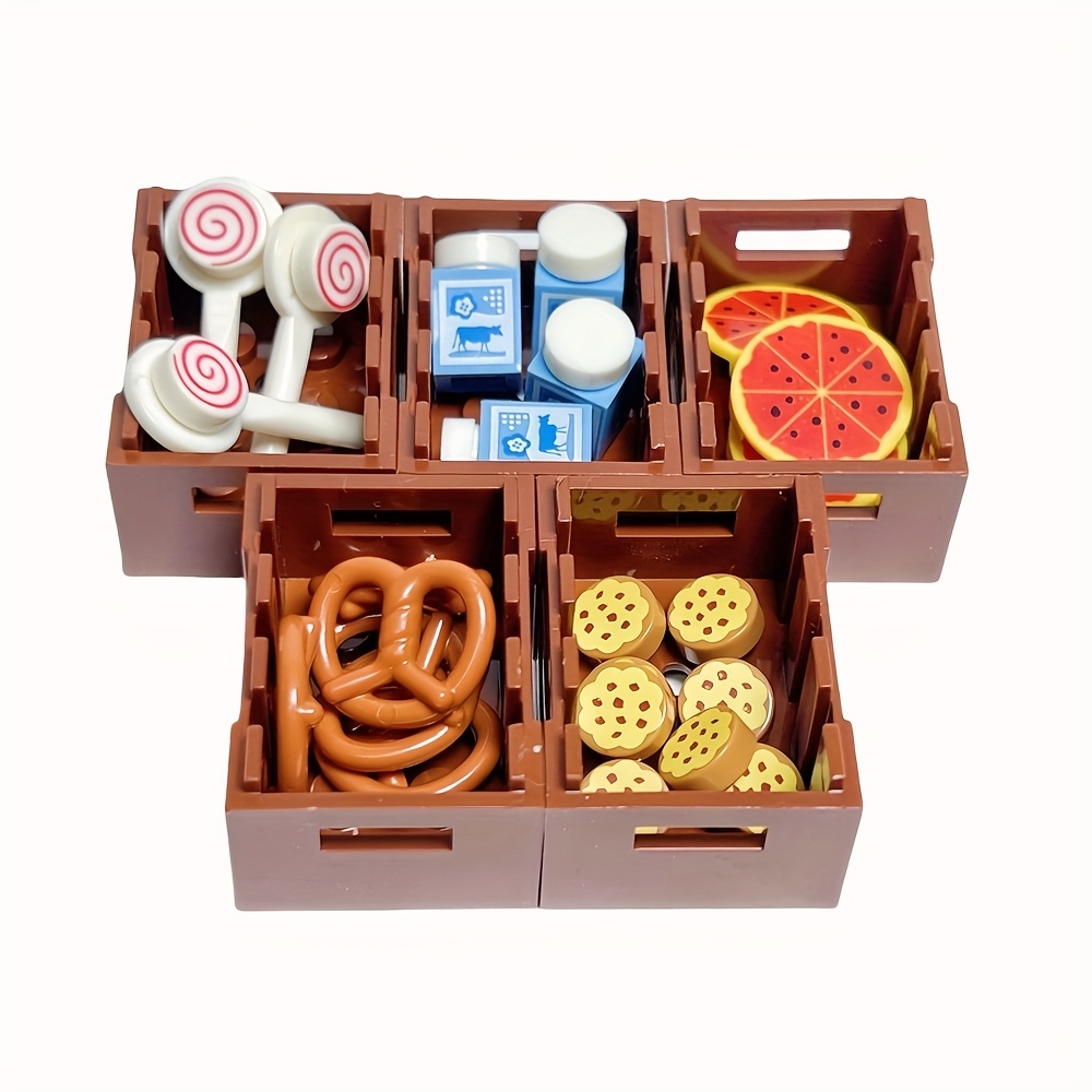 Moc Foods And Tools Building Blocks Toys Seafood Meat Vegetables Goblet Dishes Small Particles Building Blocks Accessory Random Item Toys Birthday Gifts Halloween Christmas Gift