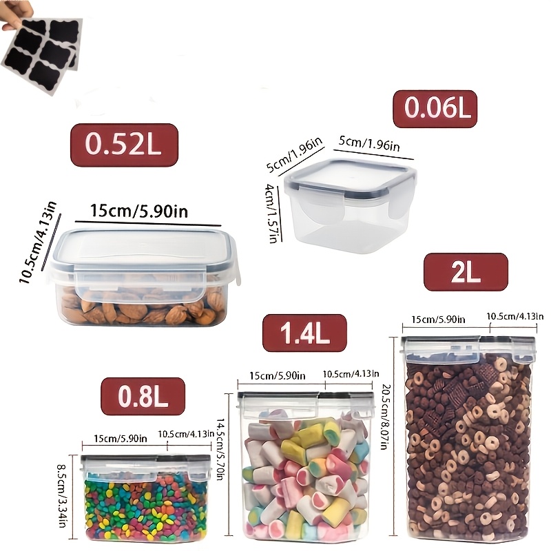 TEMU 10pcs Set Including 5 Lids + 5 Boxes, Airtight Refrigerator Food Containers, Fresh-keeping Storage Boxes, Kitchen Food Refrigerator Containers,
